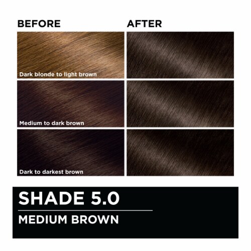 Garnier Olia Oil Powered Permanent Hair Color 5.0 Medium Brown Perspective: top