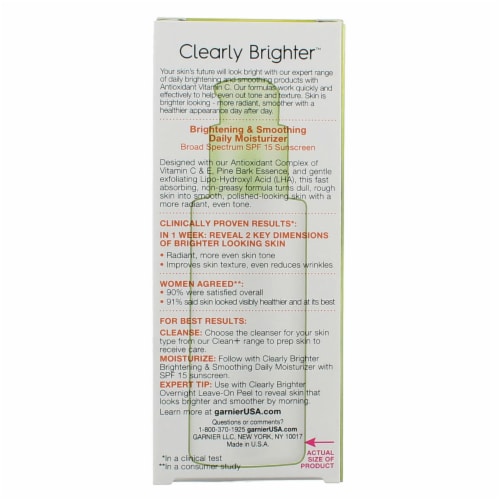 Garnier SkinActive Clearly Brighter Brightening & Smoothing Daily Moisturizer with SPF 15 Perspective: top