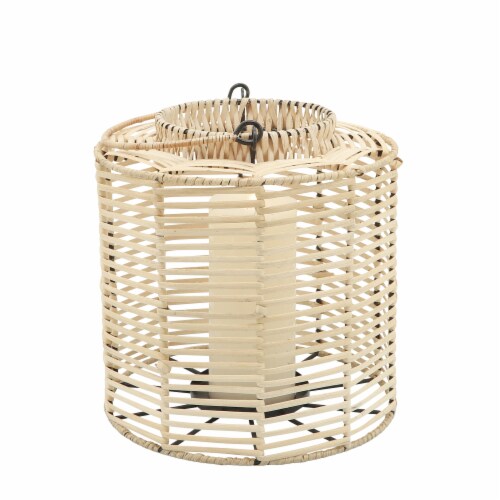 Rattan, S/2 15/18  Hurricane Candle Holder, Nat Perspective: top