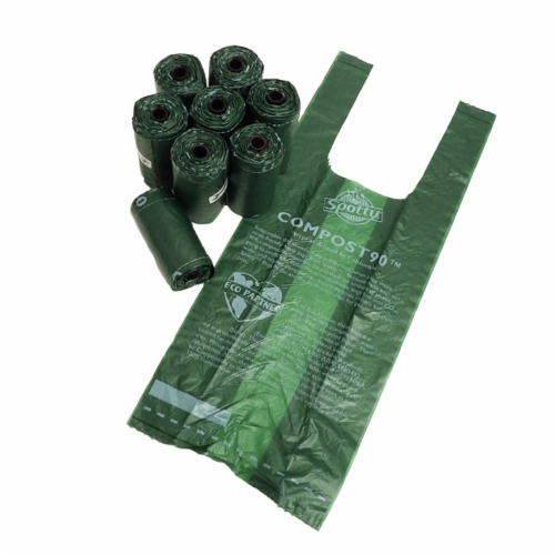Spotty Compost90 Rolled Handle Waste Bags Perspective: top