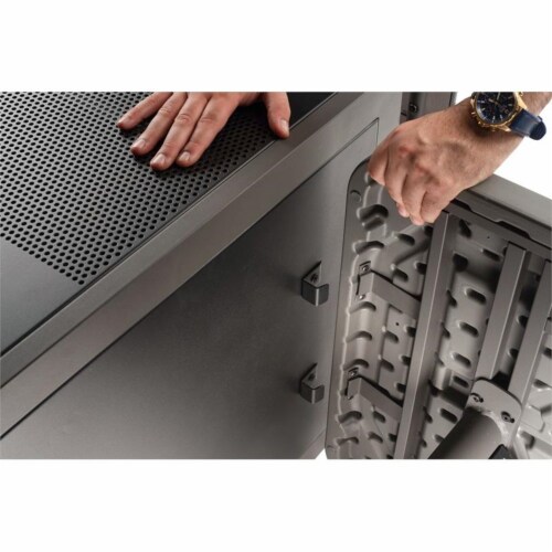 Oklahoma Sound Modern Metal Teacher's WorkPod Lectern in Charcoal Slate Perspective: top