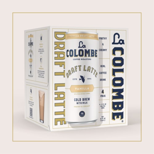 La Colombe Coffee Vanilla Draft Latte Cans Perspective: top