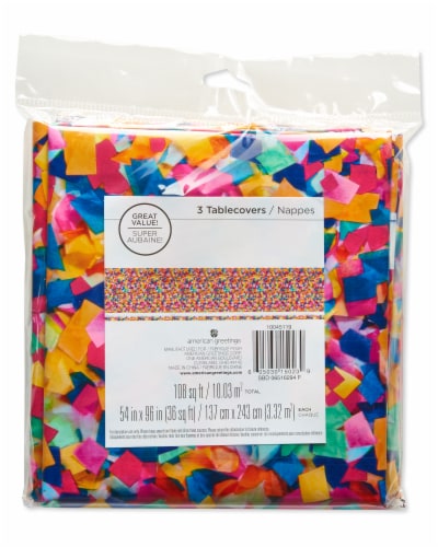 American Greetings Confetti Birthday Table Cover Perspective: top