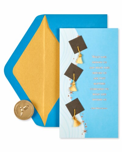 Papyrus Graduation Card Money Holder (Grad Caps Quote) Perspective: top