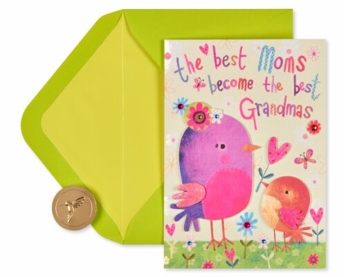 Papyrus Mother's Day Card for Grandma (Colorful Birds) Perspective: top