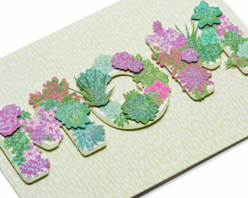 Papyrus Mother's Day Card (Floral Lettering) Perspective: top