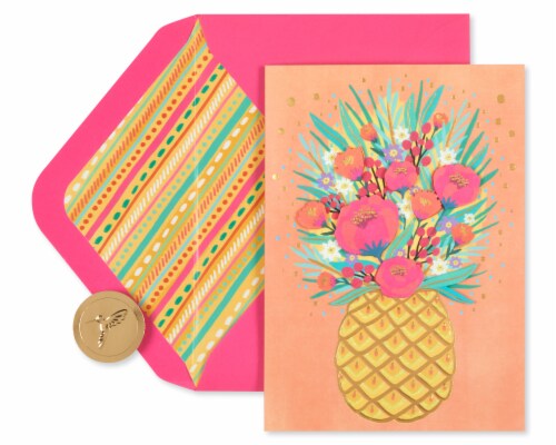 Papyrus Mother's Day Card (Floral Pineapple) Perspective: top
