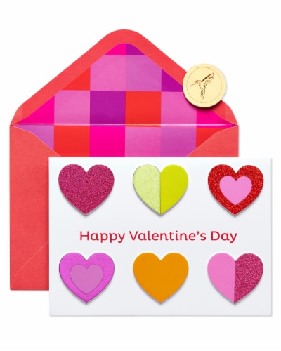 Papyrus Valentine’s Day Card (Colorful Hearts) Perspective: top