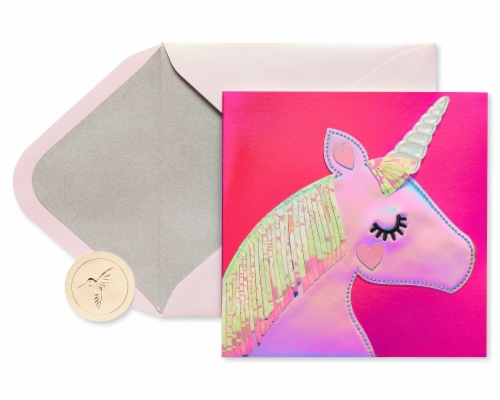 Papyrus Unicorn Valentine’s Day Card (Magical) Perspective: top