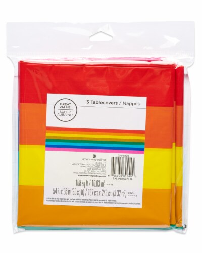 American Greetings Rainbow Plastic Table Covers Perspective: top