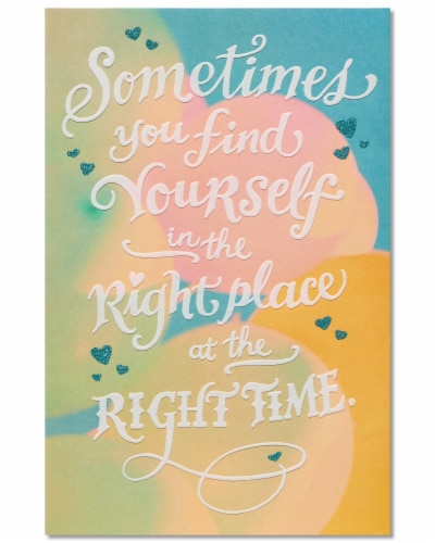 American Greetings Romantic Birthday Card (Right Place Right Time) Perspective: top