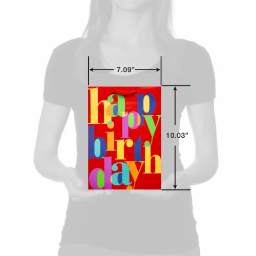 American Greetings #6 Birthday Lettering Gift Bag Perspective: top