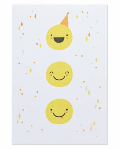 American Greetings #62 Birthday Card (Smiley Faces) Perspective: top