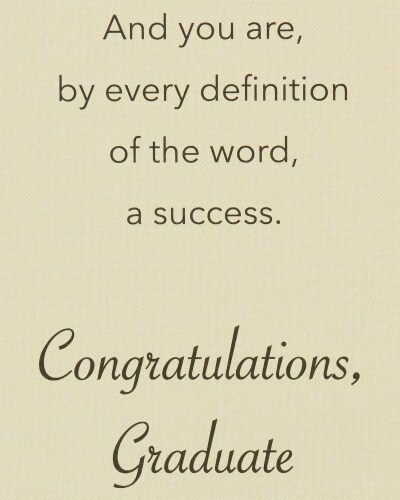 American Greetings #60 Graduation Gift Card Holder (Success) Perspective: top