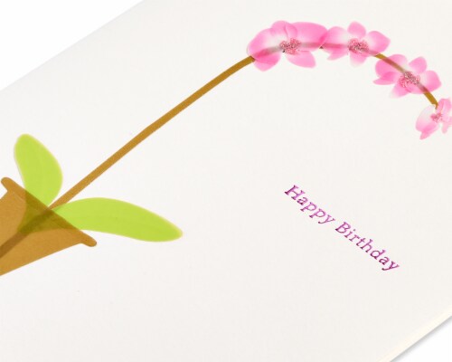 Papyrus Birthday Card (Pink Orchid) Perspective: top