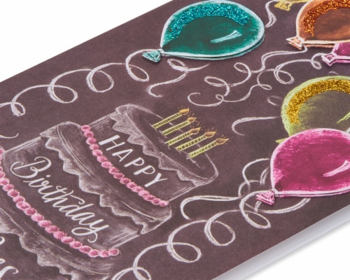 Papyrus Birthday Card (Birthday Cake and Chalkboard) Perspective: top