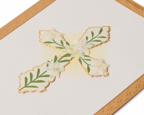 Papyrus Sympathy Card Cross (#49) Perspective: top