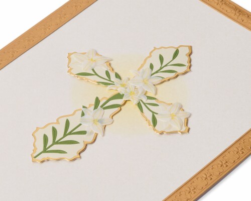 Papyrus Sympathy Card Cross (#49) Perspective: top
