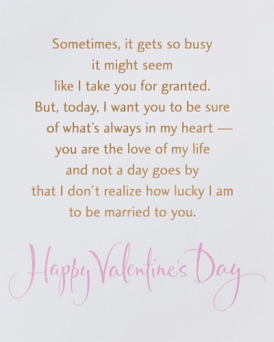 American Greetings Valentine’s Day Card for Wife (Lucky) Perspective: top