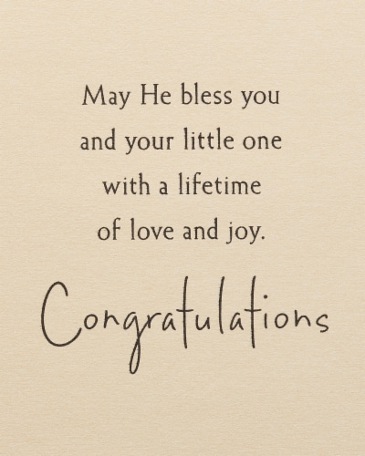 American Greetings Baby Baptism Card (Piece of Heaven) Perspective: top