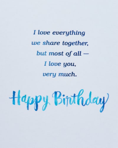 American Greetings #1 Birthday Card for Wife (Floral) Perspective: top