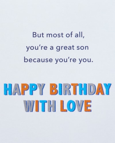 American Greetings #28 Birthday Card for Son (To A Great Son) Perspective: top