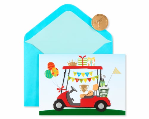 Papyrus Father's Day Card (Golf Cart) Perspective: top