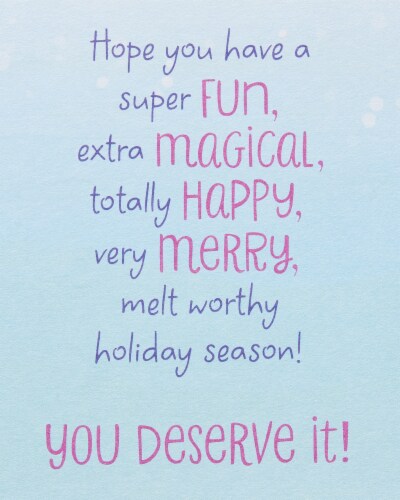 American Greetings Frozen Olaf Christmas Card with Stickers Perspective: top