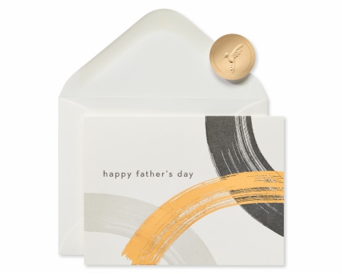 Papyrus #56 Blank Father's Day Card for Father (Modern Paint Strokes) Perspective: top