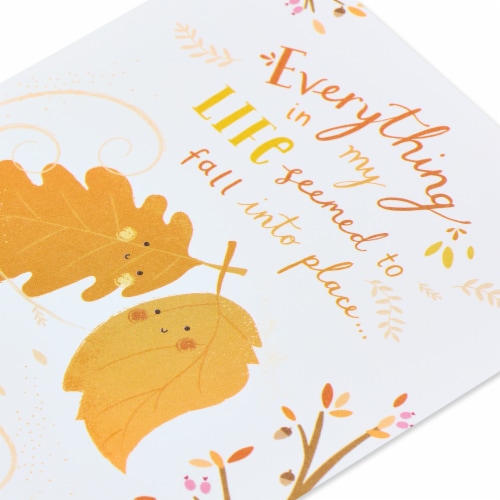 American Greetings Romantic Thinking of You Card (Fall Leaves) Perspective: top