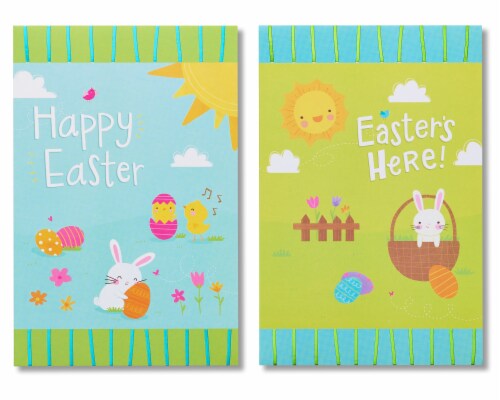 American Greetings Easter Cards for Kids (Blue and Green Bunny) Perspective: top