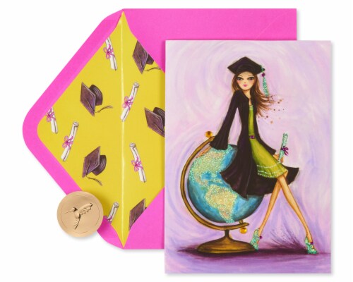 Papyrus Graduation Card for Her (Look Out World) Perspective: top