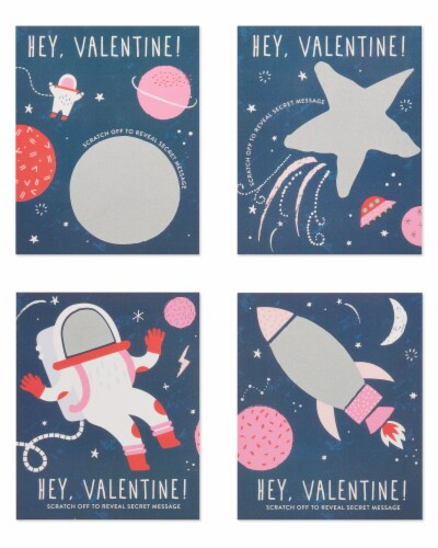 American Greetings Space Scratch-Off Valentine's Day Cards Perspective: top