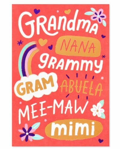 American Greetings #61 Mother's Day Card (Names of Grandma) Perspective: top