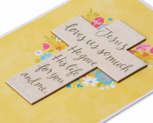 American Greetings Religious Love and Grace Easter Card with Glitter Perspective: top
