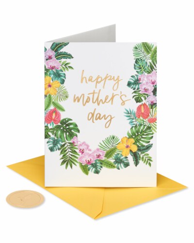 American Greetings #55 Mother's Day Card for Mom (Floral Wreath) Perspective: top