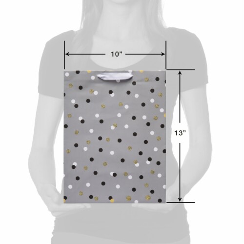 American Greetings Large Gift Bag - Glitter Polka Dots (#1) Perspective: top