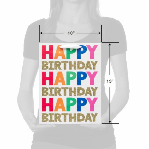 American Greetings Large Gift Bag - Happy Birthday Lettering (#3) Perspective: top