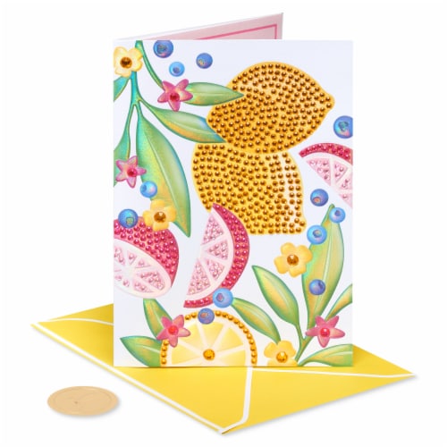Papyrus Thinking Of You Card #55, Gemmed Flower Perspective: top