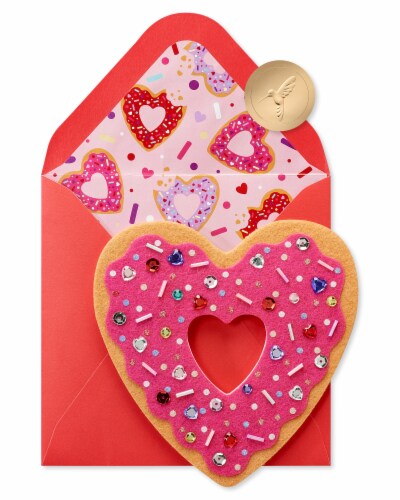 Papyrus Valentine's Day Card (Heart Donut) Perspective: top