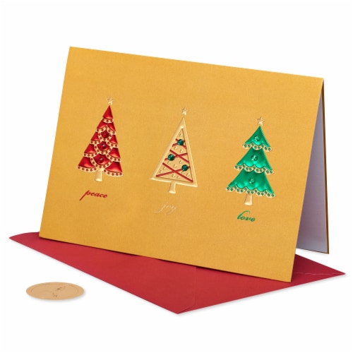 Papyrus Christmas Card #55 (Peace Love Joy) Perspective: top