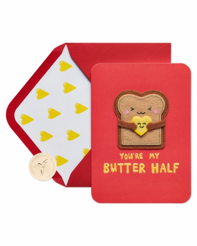 Papyrus Valentine's Day Card (You're my Butter Half!) Perspective: top