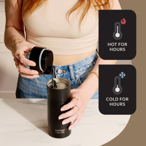 Contigo® Ally Love West Loop Tumbler - Licorice Abstract Houndstooth Perspective: top
