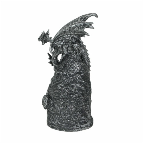 Everspring - Silver / Black Two Headed Dragon On LED Geode
