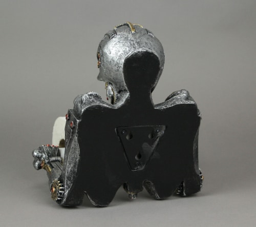 Steampunk Mechanical Skeleton Sculptural Toilet Paper Holder Perspective: top