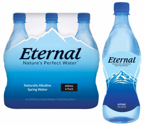 Eternal Naturally Alkaline Spring Bottled Water Perspective: top