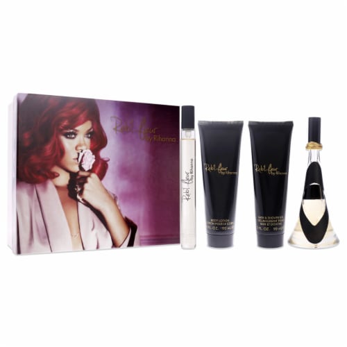 Rebl Fleur by Rihanna for Women - 4 Pc Gift Set EDP Sprays, Body Lotion, Bath & Shower Gel Perspective: top
