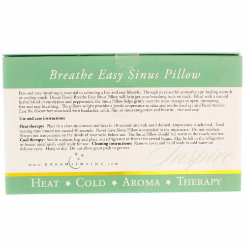 DreamTime Aromatherapy Breathe Easy Hot/Cold Sinus Pillow, Cranberry, Eucalyptus & Peppermint Perspective: top