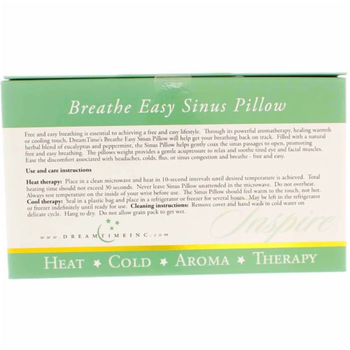 DreamTime Aromatherapy Breathe Easy Hot And Cold Sinus Pillow, Sage, Eucalyptus & Peppermint Perspective: top