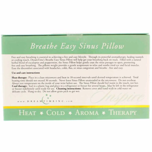 DreamTime Aromatherapy Breathe Easy Hot And Cold Sinus Pillow, Blue, Eucalyptus & Peppermint Perspective: top